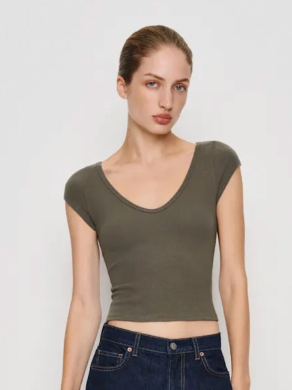 Reformation Mateo Knit Top in poppyseed